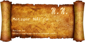 Metzger Nóra névjegykártya