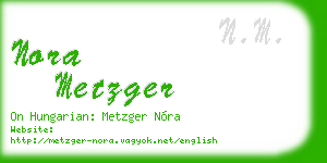 nora metzger business card