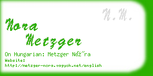 nora metzger business card